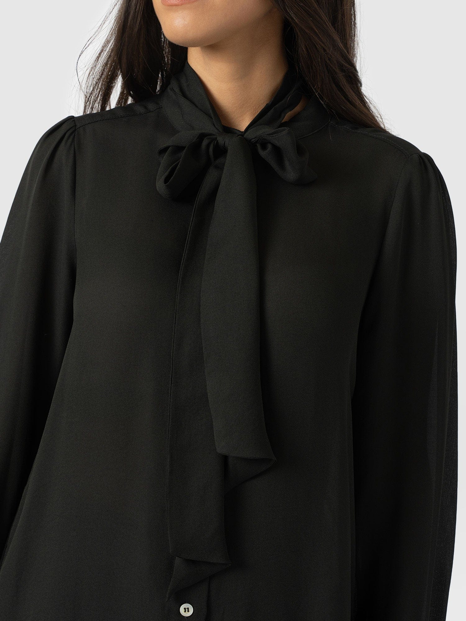 Paxton Pussybow Blouse Black - Women's Blouses | Saint + Sofia® US